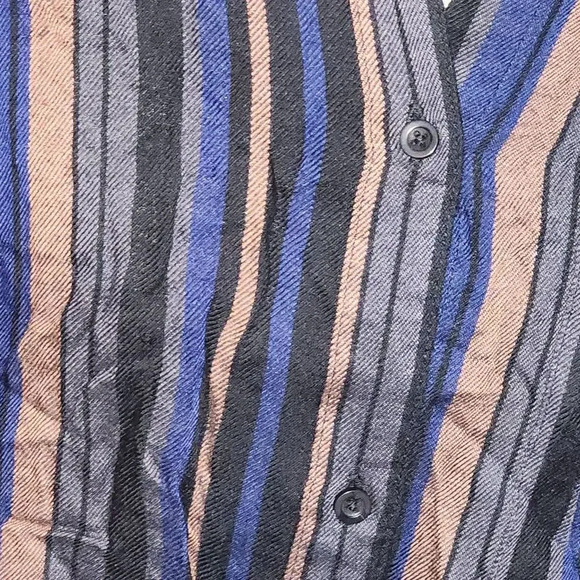 Cloth & Stone Womens‎ Striped Fray Hem Button Front Short Sleeve Blouse XS - Picture 3 of 6